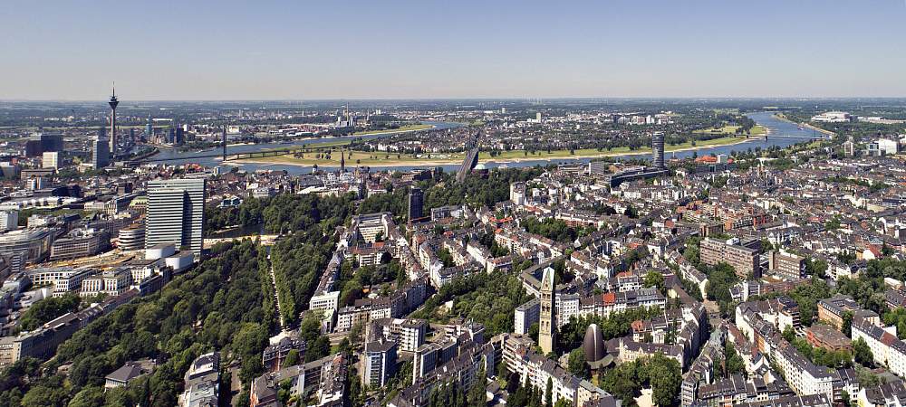 <p>Luftaufnahme Düsseldorf</p> 
- © Getty Images