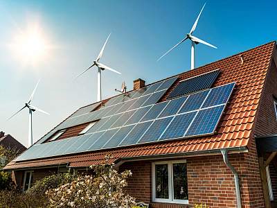 Solardach Windräder - Shutterstock