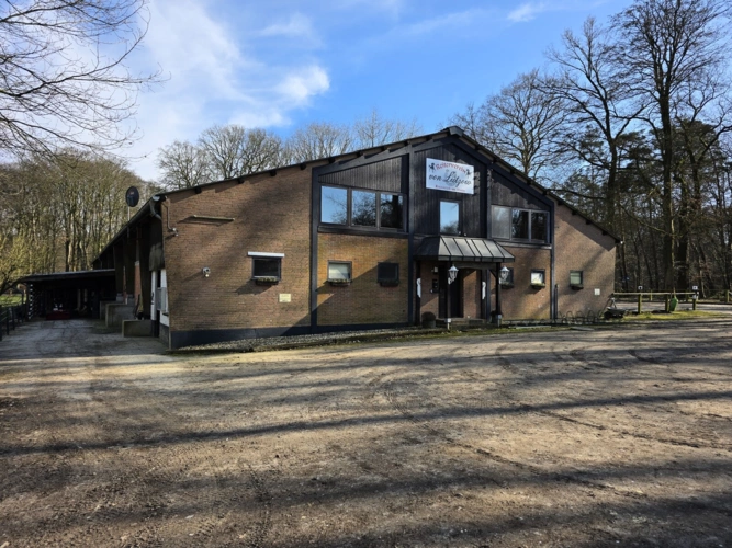 Dressurviereck neben Reithalle