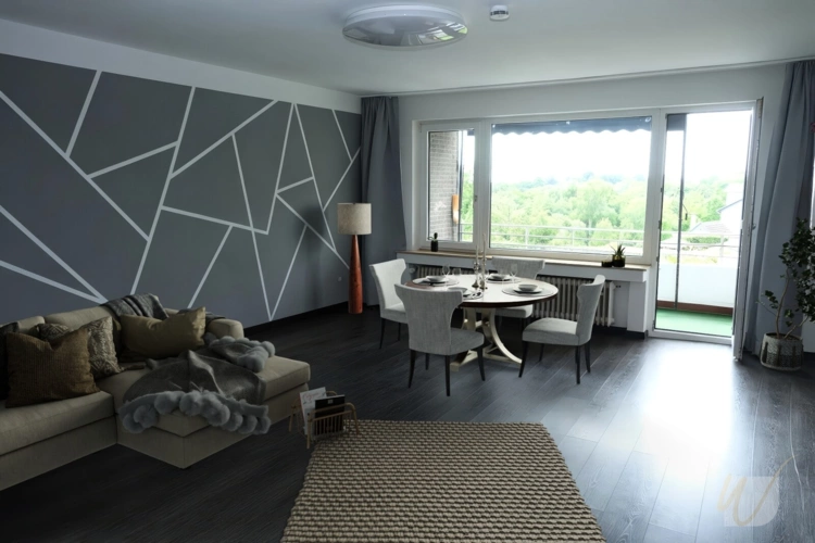 Wohnzimmer mit Balkon
