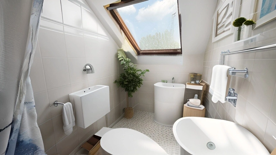 Badezimmer DG links Homestaging