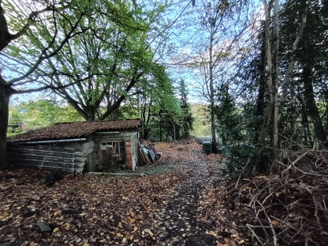 Garten und Werkzeugschuppen