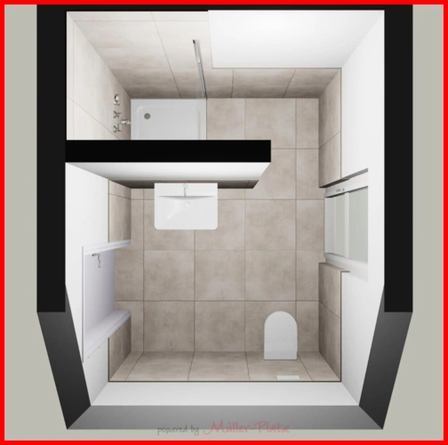 Illustration Badezimmer Dachgeschoss