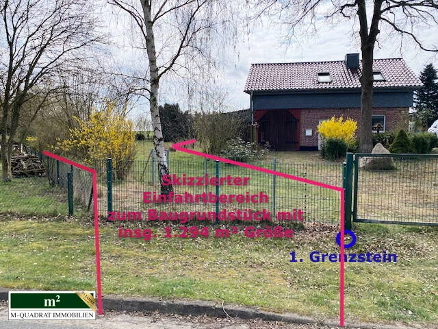 Skizzierter Einfahrtbereich Baugrundstück