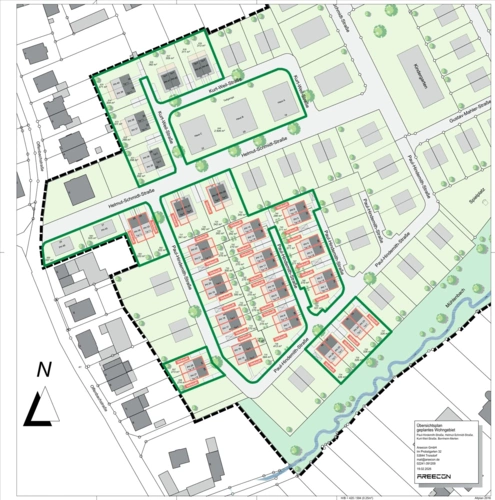 Übersichtsplan geplantes Wohngebiet
