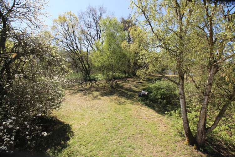 Einmaliger Terrassenblick im OG auf parkähnlichen Garten