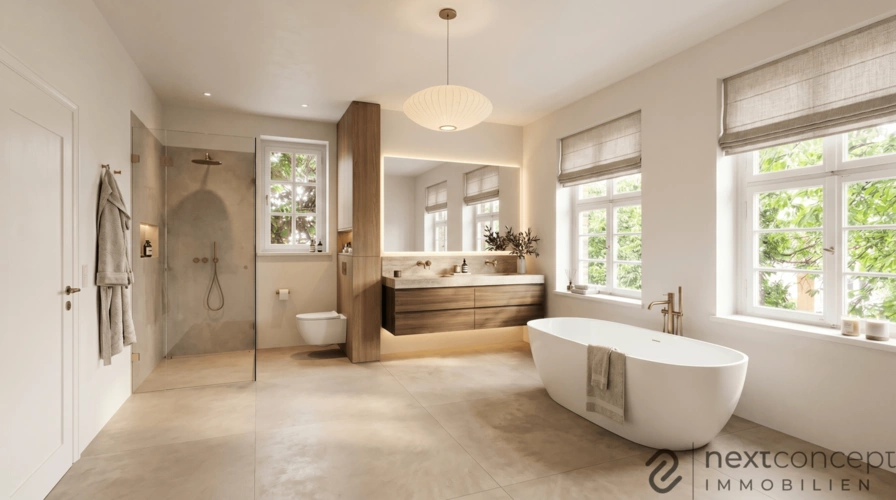 Potentielles Bad en Suite (KI-generiert)