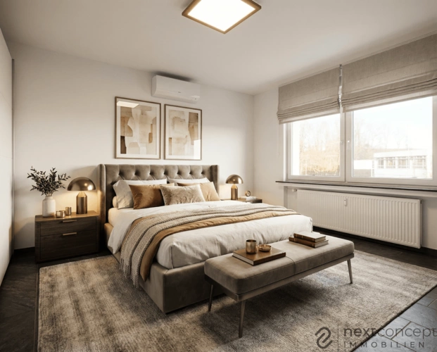 Schlafzimmer im Obergeschoss (KI-generiert)