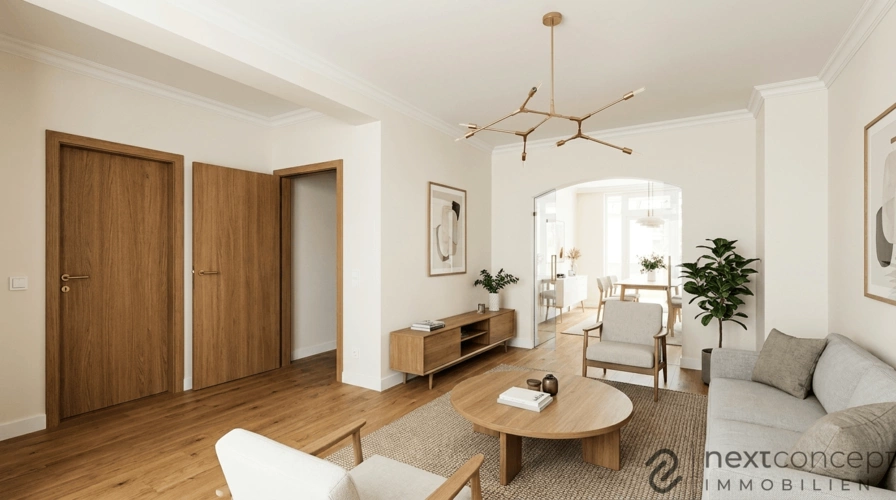 Wohnzimmer Schlafzimmer (KI-generiert / Ausstattungsbeispiel)