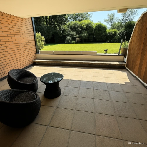 Westterrasse mit Gartenblick