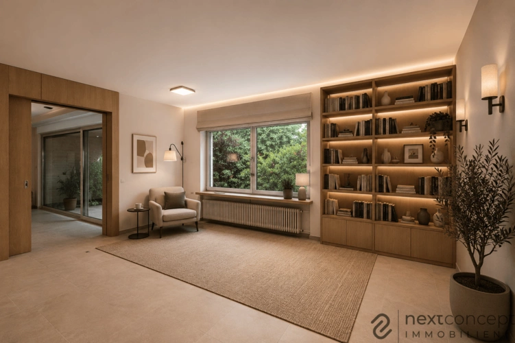 Lounge /Bibliothekszimmer (KI-generiert)