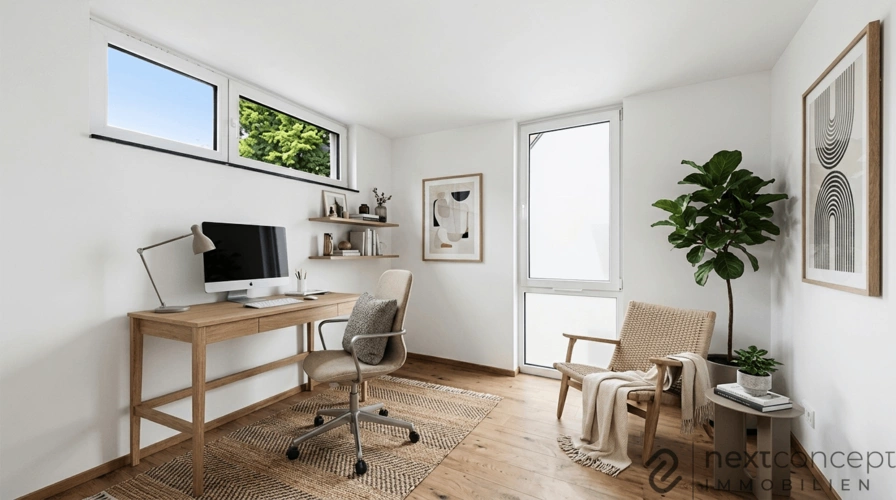 Arbeitszimmer (KI-generiert / Ausstattungsbeispiel)/ Beispielansicht von WE 09
