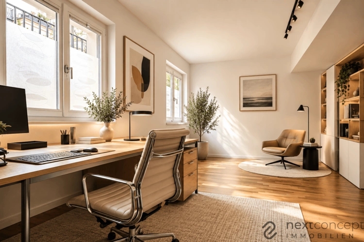Büro im Souterrain (KI-generiert)