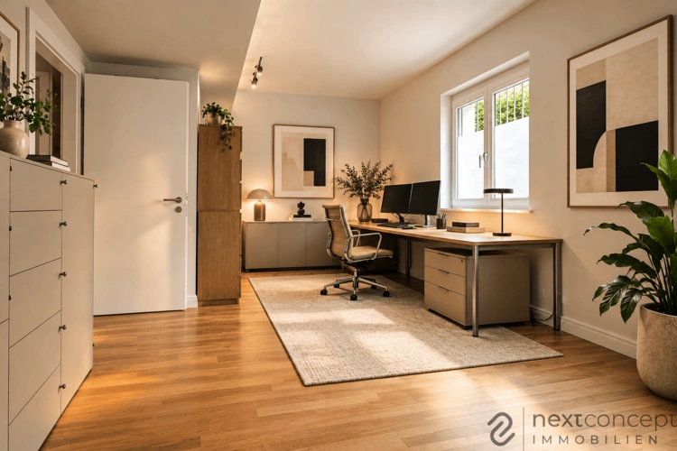 Büro im Souterrain (KI-generiert)