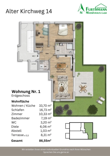 Grundriss Wohnung 1