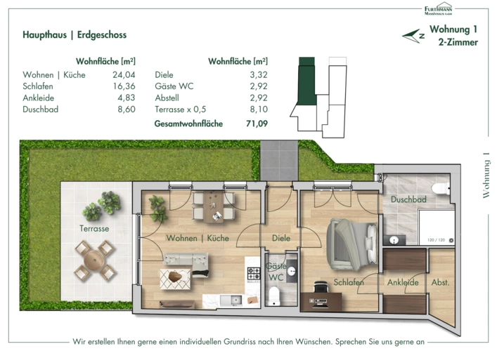 Grundriss Wohnung 1