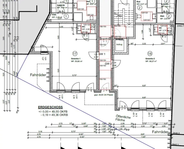 Grundriss Gewerbeeinheit 2