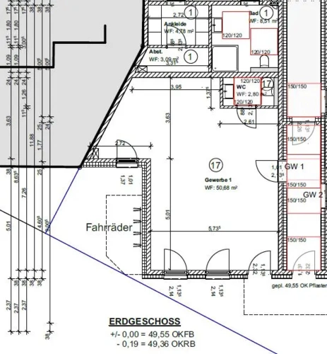 Grundriss Gewerbeeinheit 1