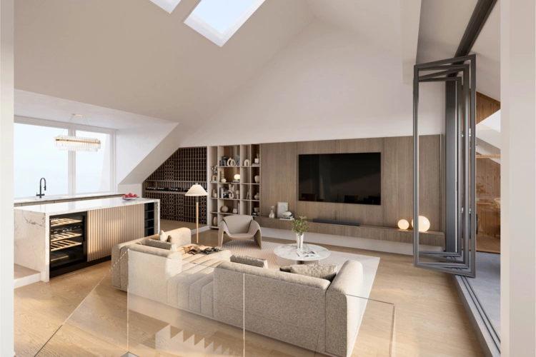 Penthouse 4. Obergeschoss Wohnzimmer 