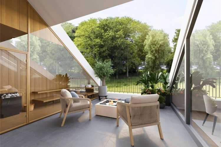 Dachterrasse Sauna