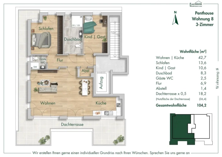 Grundriss Wohnung 8
