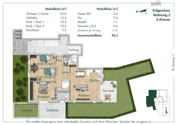 Grundriss Wohnung 3