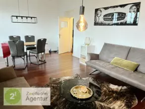 Modern möblierte 3-Zimmer-Altbauwohnung mit Balkon,
Düsseldorf-Bilk, Burghofstr.