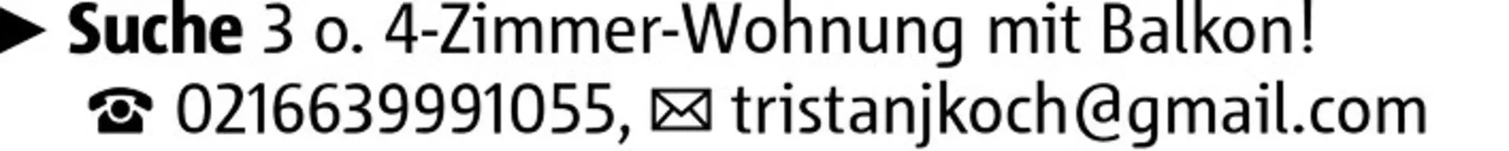 Suche 3 o. 4-Zimmer-Wohnung mit Balkon