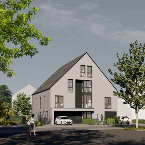 Visualisierung Neubauprojekt &quot;Wohnen Am Dreieck&quot; in Kaarst - Eingang